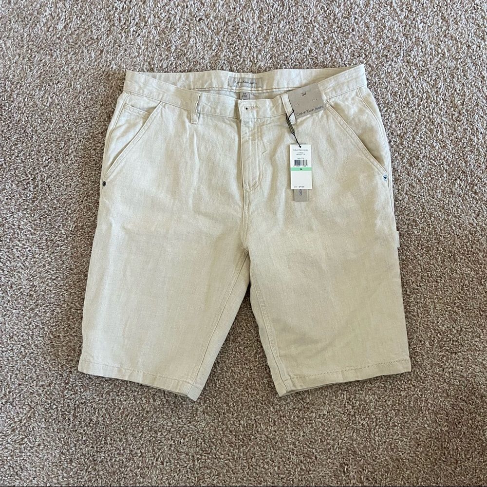 Calvin Klein Men’s Cream Cargo Shorts